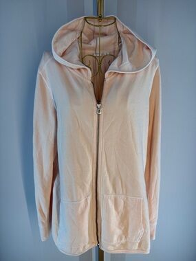 GAP VintageSoft French Terry Full Zip Hoodie Sweatshirt - Medium - Pink Fairy